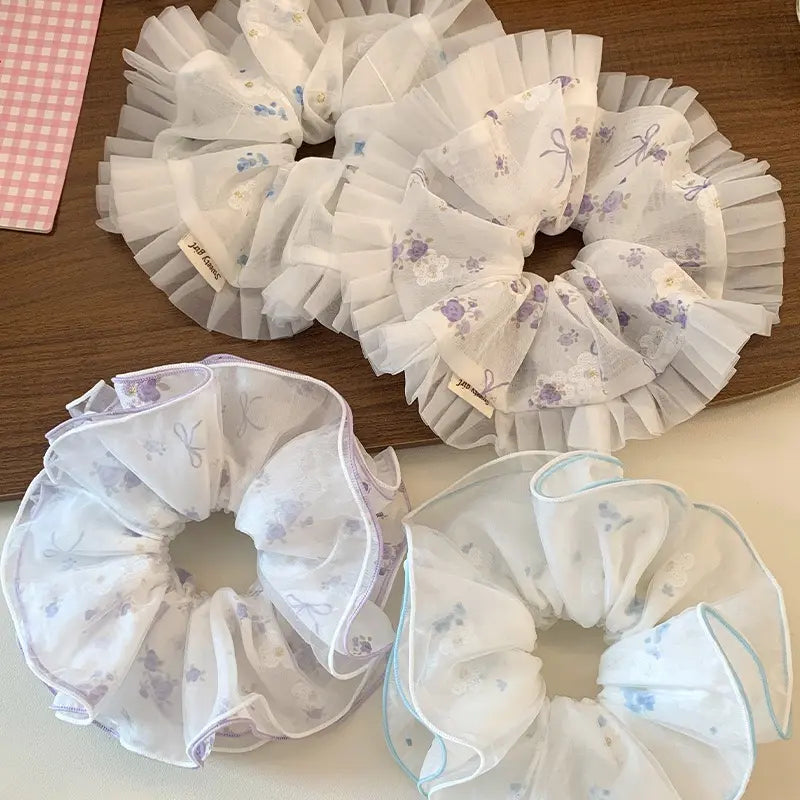 Floral Tulle XXL 7 ” Scrunchie