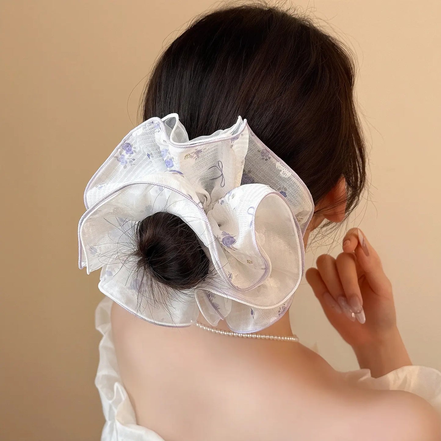 Floral Tulle XXL 7 ” Scrunchie