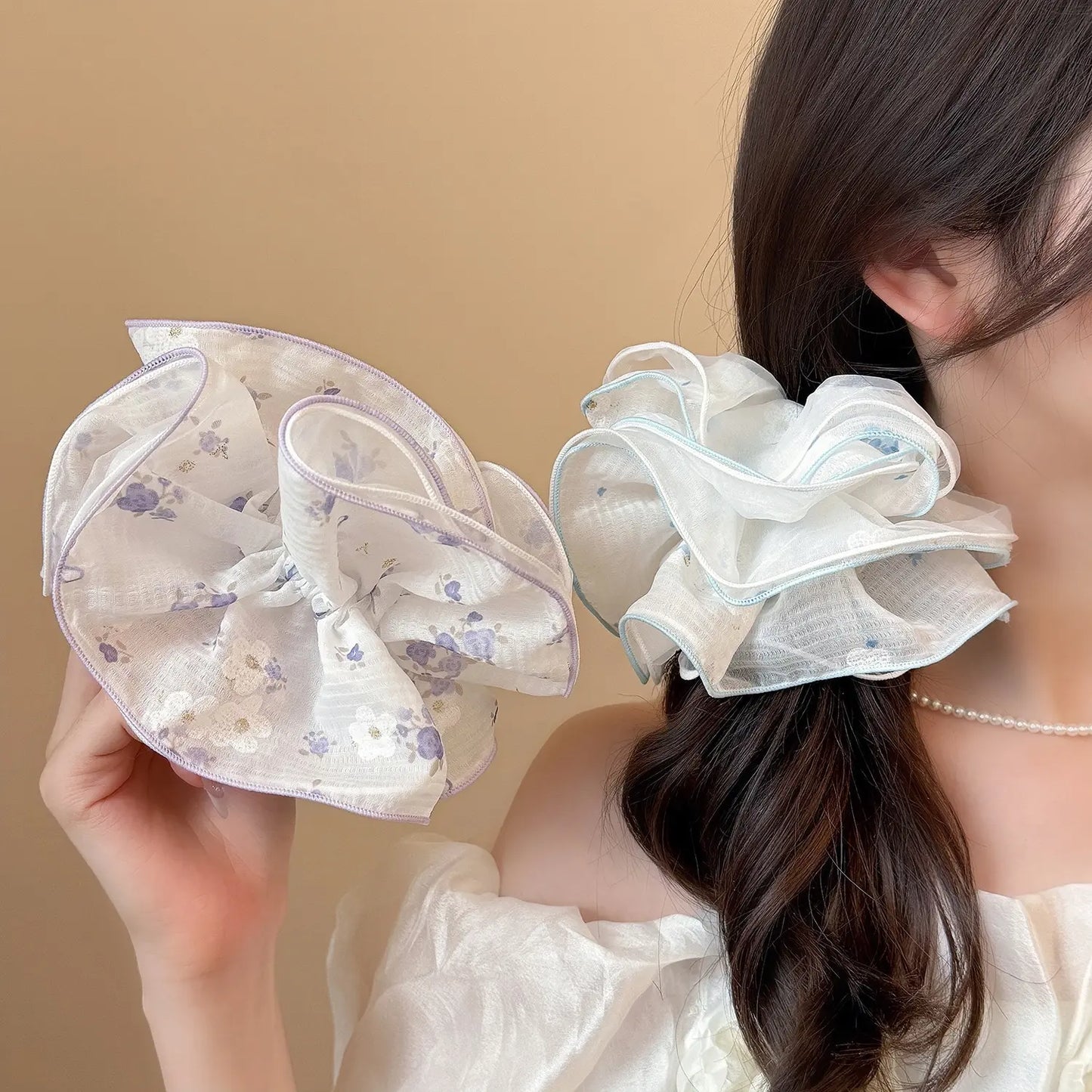 Floral Tulle XXL 7 ” Scrunchie