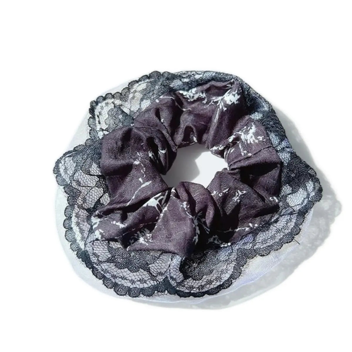 Retro Floral Lace 5” Scrunchie