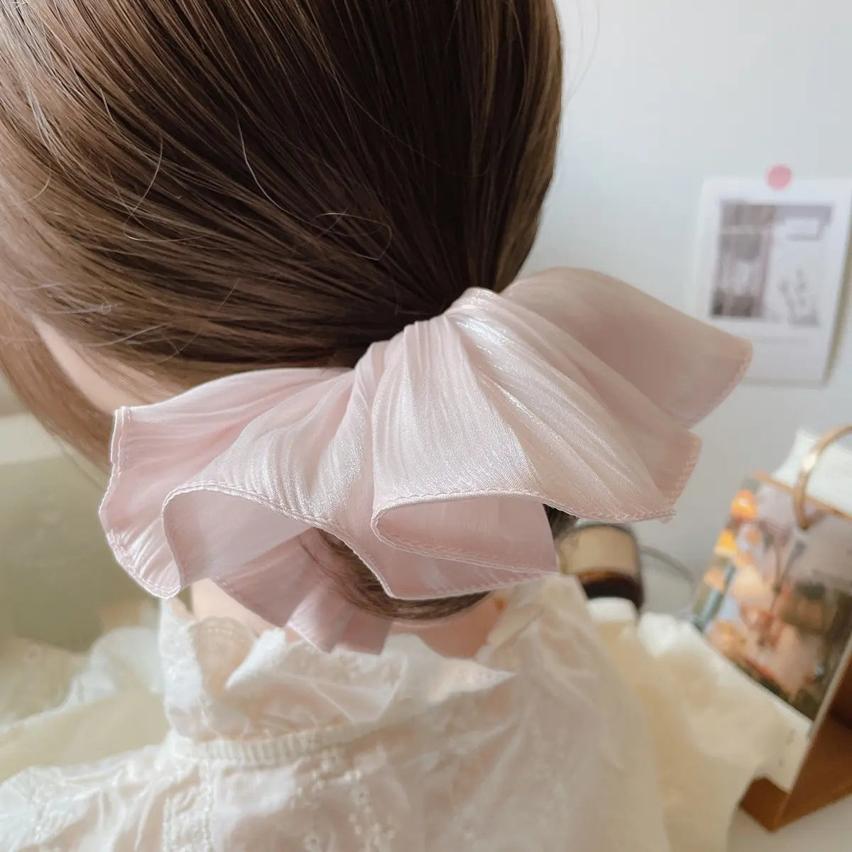 Accordion Pleats Silk XXL 7 ” Scrunchie