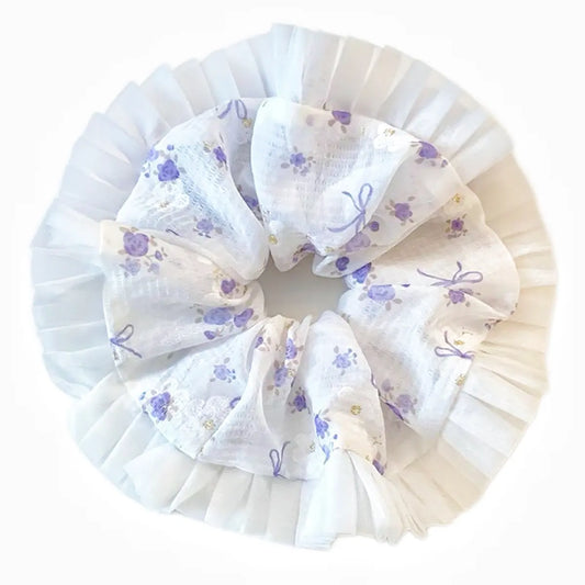 Floral Tulle XXL  7 ”  Scrunchie